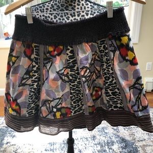 Free People Multicolor Patterned Mini Skirt